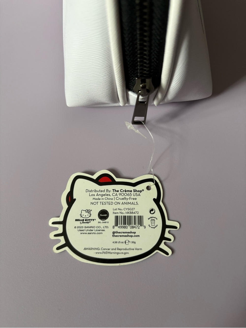 Sanrio Hello Kitty White Cosmetic Pouch with Red Bow - Picture 4 of 4